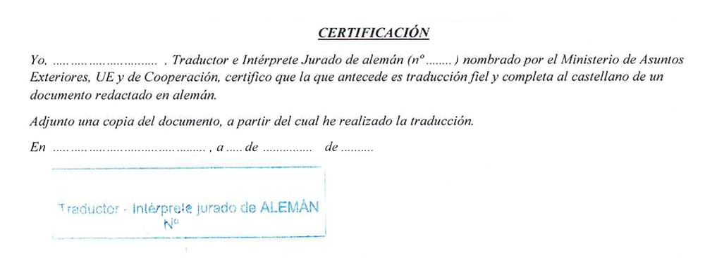 Certificação de um tradutor certificado alemão em Tenerife