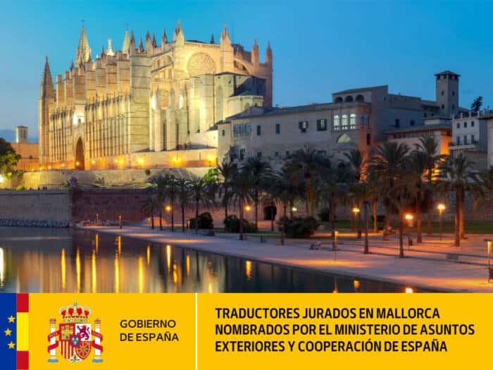 Palma Cathedral in Mallorca at dusk