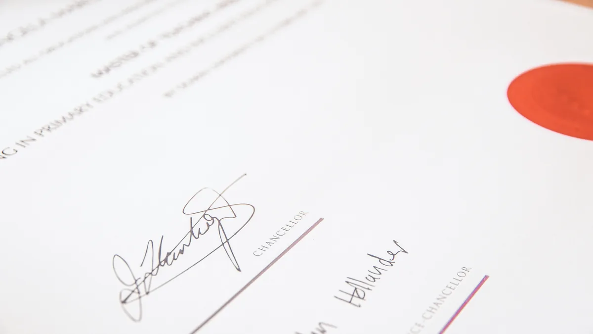 Multi-page university academic transcript prepared for sworn translation into Spanish